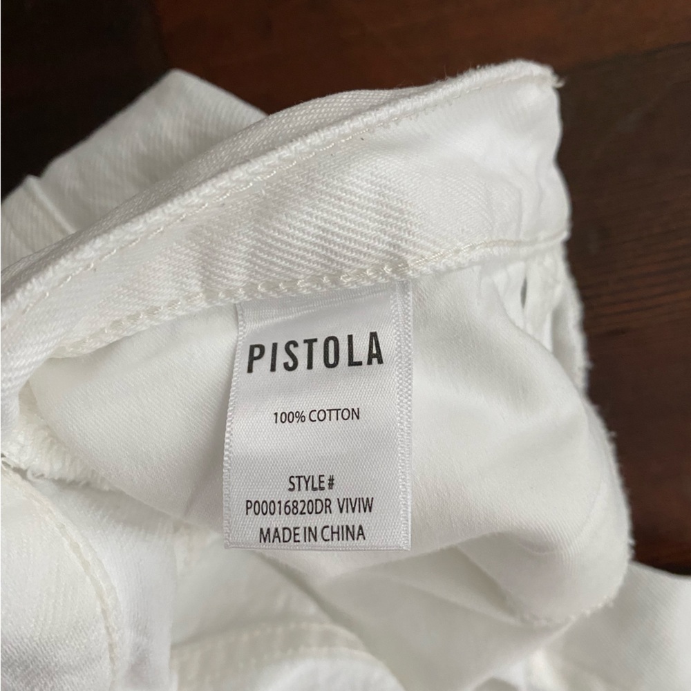 Pistola Denim Wes High Rise Barrel Jeans in Vivid White - Picture 7 of 8